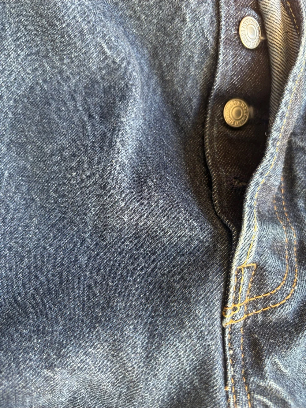 Levi’s Premium 501 Original Fit Button Fly Jeans Dark Wash W35 L32 Men’s